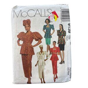 90s McCalls 9139 Sewing Pattern Size 22 Tops Skirt & Headwrap African UNCUT